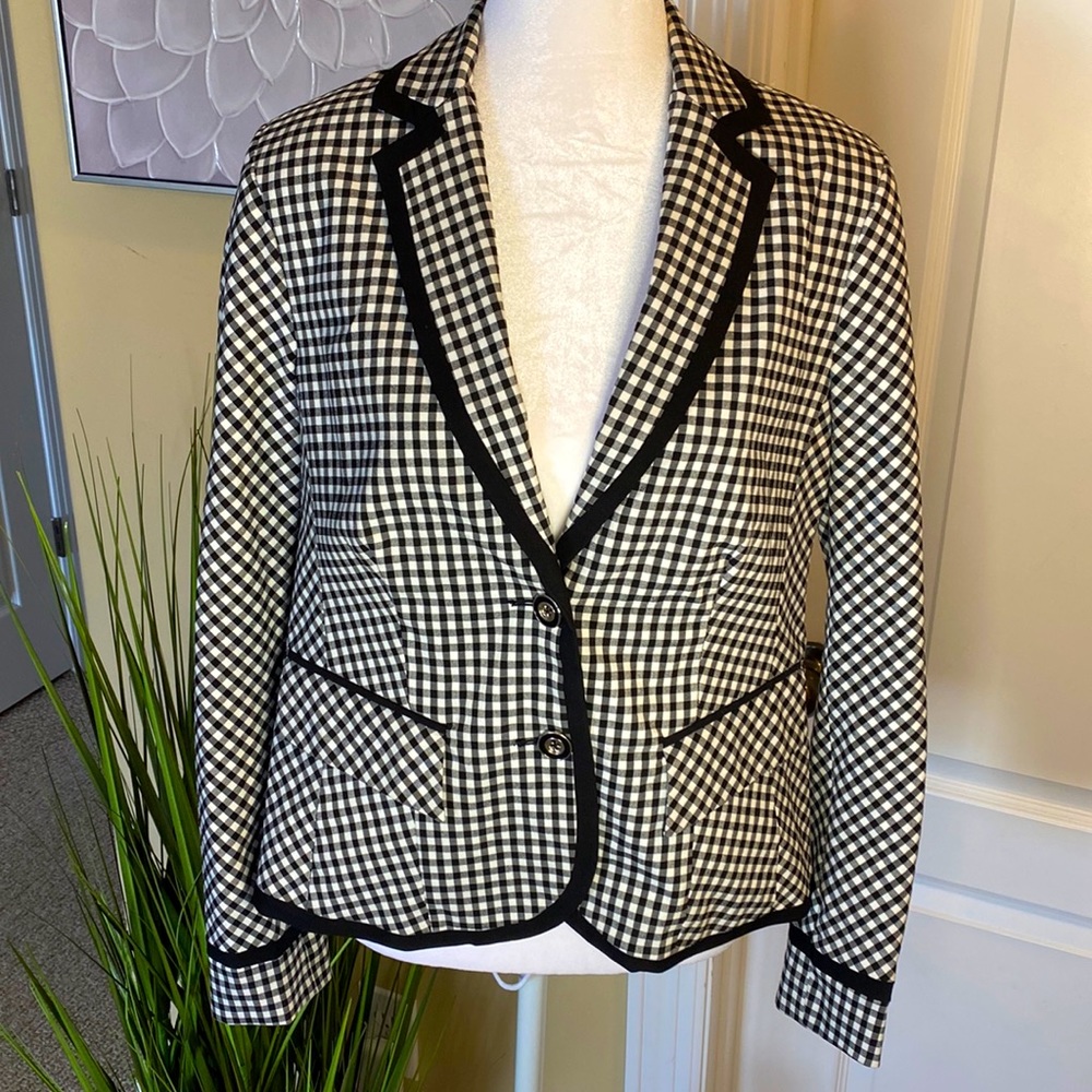 7th Avenue NY&C Black and White Checkered Blazer